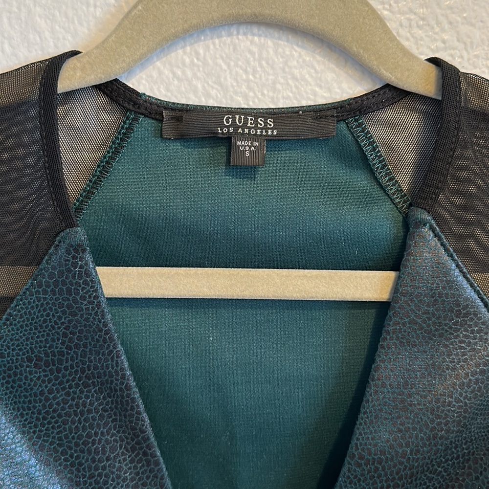 GUESS Python Peplum & Mesh Top - Small - Picture 3 of 11